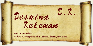 Despina Keleman vizit kartica
